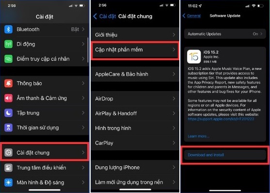 Cập nhật phần mềm iOS lên 15.0